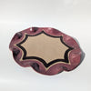 Wondering People_Burgundy & Chocolate Brown Scalloped Wavy Oval Check Serving Platter_1