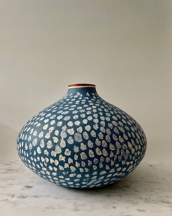 Wondering People_Coiled Blue Vase with Rim_12