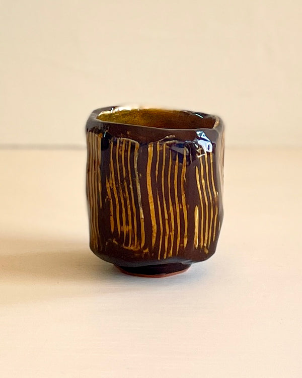 Wondering People_Kurinuki Guinomi Raked Sake Cup_24