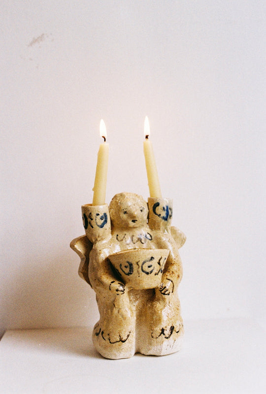 Wondering People_Woodfired Cherub Candleholder/Salts_5