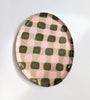 Wondering People_Pink & Olive Check Oval Platter_990