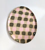 Wondering People_Pink & Olive Check Oval Platter_1