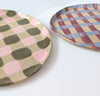 Wondering People_Pink & Olive Check Oval Platter_2