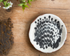 Wondering People_Slipware Feather Comb Dish White And Black_3