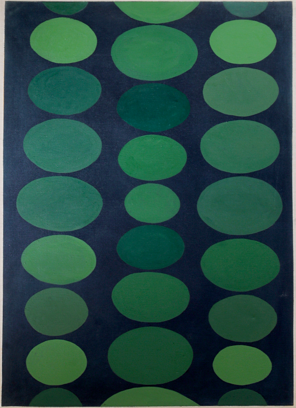 Wondering People_Green Ovals on Indigo_1