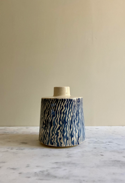 Wondering People_Small Bottle Vase II in Blue_13
