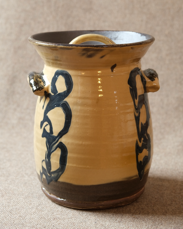 Wondering People_Large Cream/Blue Lidded Jar_3